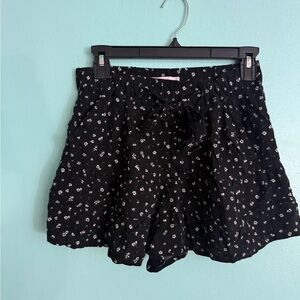 SO Black Floral High Waist Women's Shorts